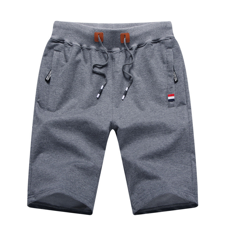 Men's Casual Drawstring Shorts, Summer Elastic Waist 5 Inch Inseam Sweat Shorts with Zipper Pockets