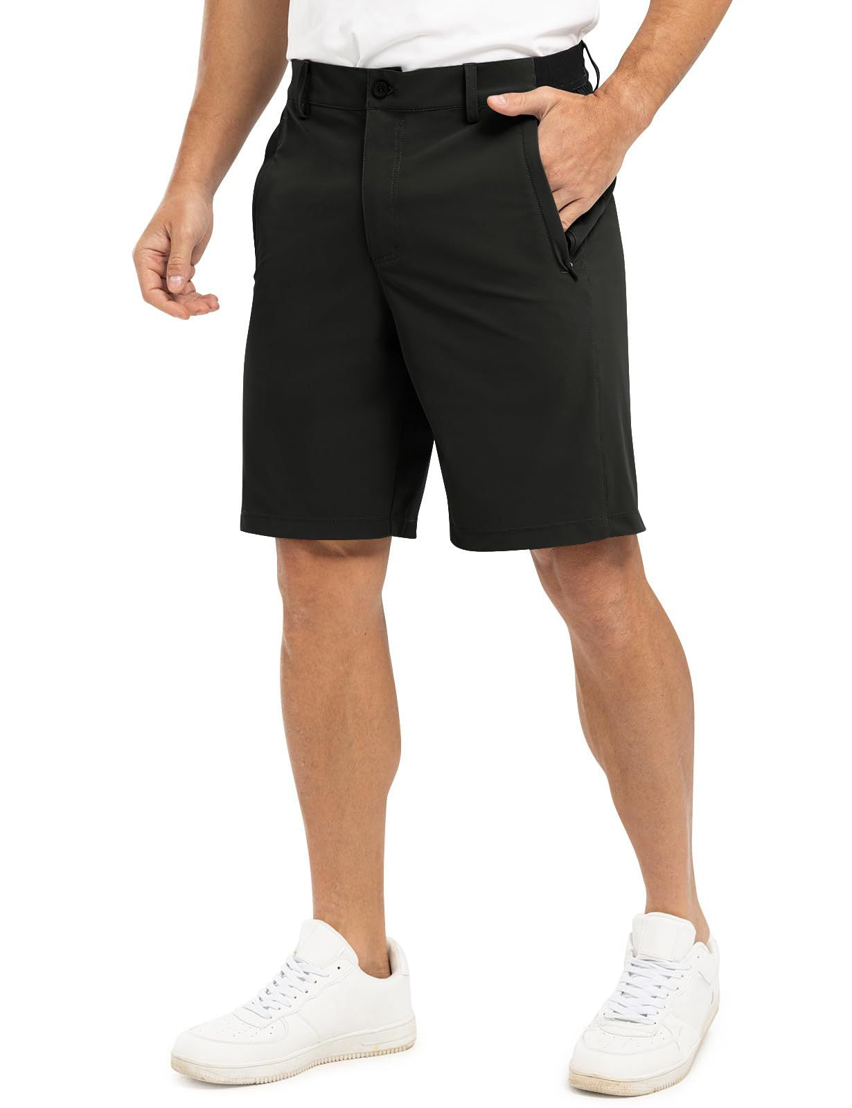 Men's Stretch Golf Shorts, Quick Dry Casual Chino Shorts with Elastic Waist