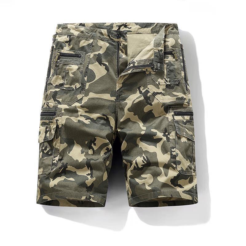 Men's Multi Pocket Cargo Shorts, Tactical Work Shorts with Zipper Pockets for Outdoor Hiking