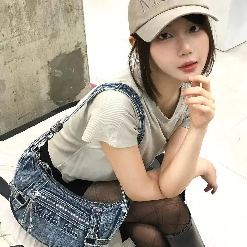 Official Authentic Matin Kim Duck Tongue Hat Female Li Charen Same Style Washed Retro Face Highlighting Small Baseball Hat