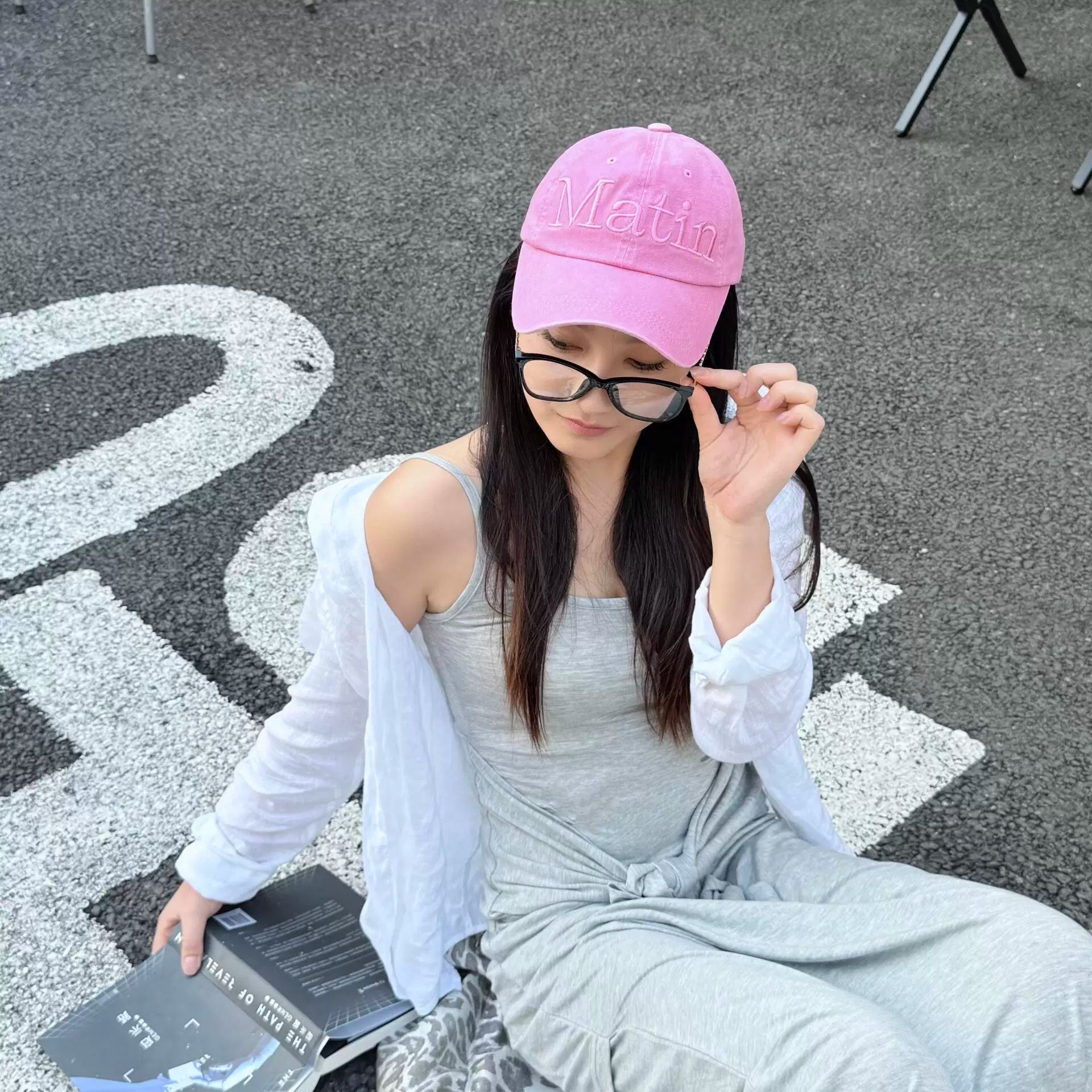 Official Authentic Matin Kim Duck Tongue Hat Female Li Charen Same Style Washed Retro Face Highlighting Small Baseball Hat