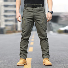 Men's Khaki Multi-Pocket Tactical Cargo Pants | Durable Workwear for Hiking, Camping & Daily Wear