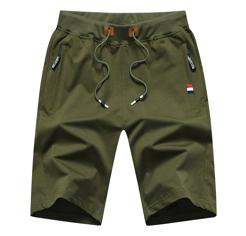 Men's Casual Drawstring Shorts, Summer Elastic Waist 5 Inch Inseam Sweat Shorts with Zipper Pockets