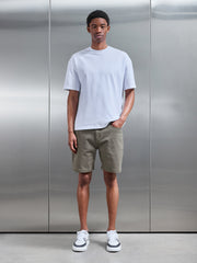 Relaxed Fit Denim Short in Olive