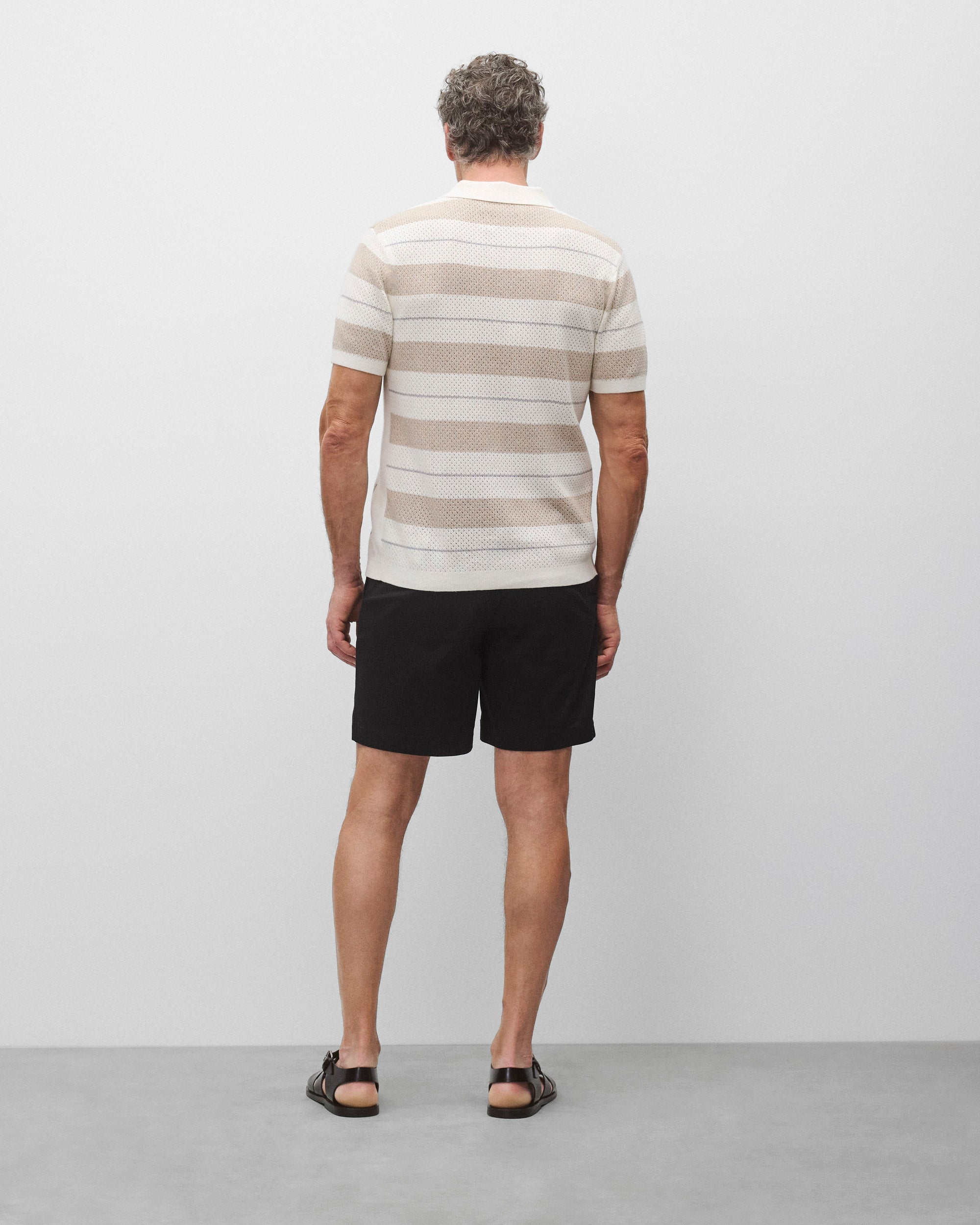 Cotton Linen Stripe Victor Polo