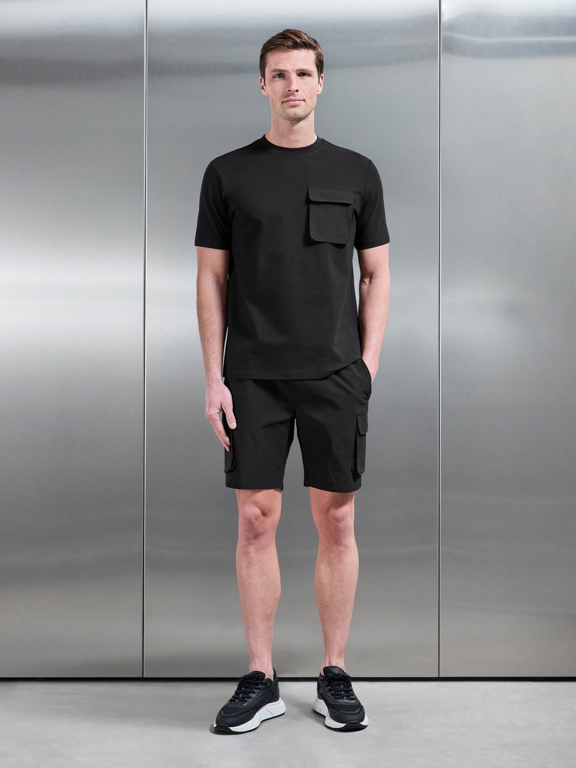 Utility Cargo T-Shirt in Black