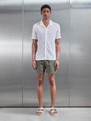 Wave Printed Drawstring Swim Short in Sage
