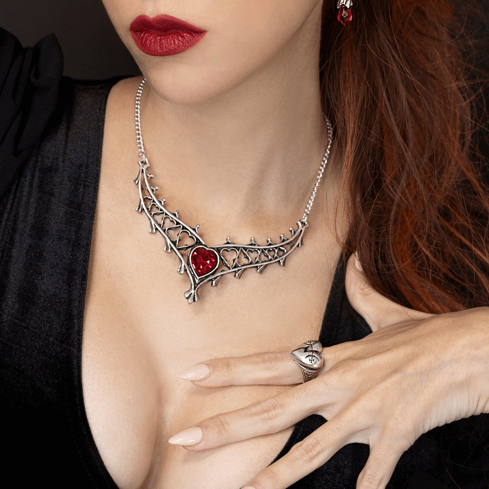 Gothic Pewter Broken Heart and Mystical Sigil Ring