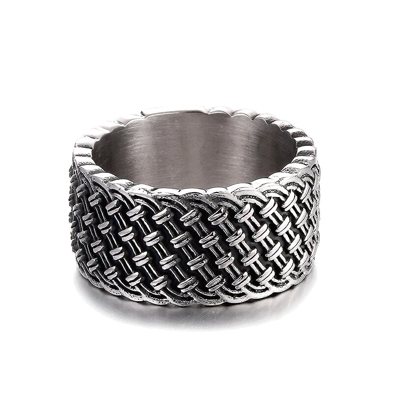 US SALE of Gothic Style Stainless Steel Interwoven Ring / Vintage Finger Jewelry