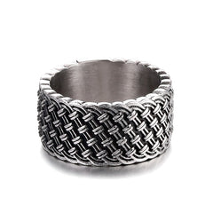 US SALE of Gothic Style Stainless Steel Interwoven Ring / Vintage Finger Jewelry