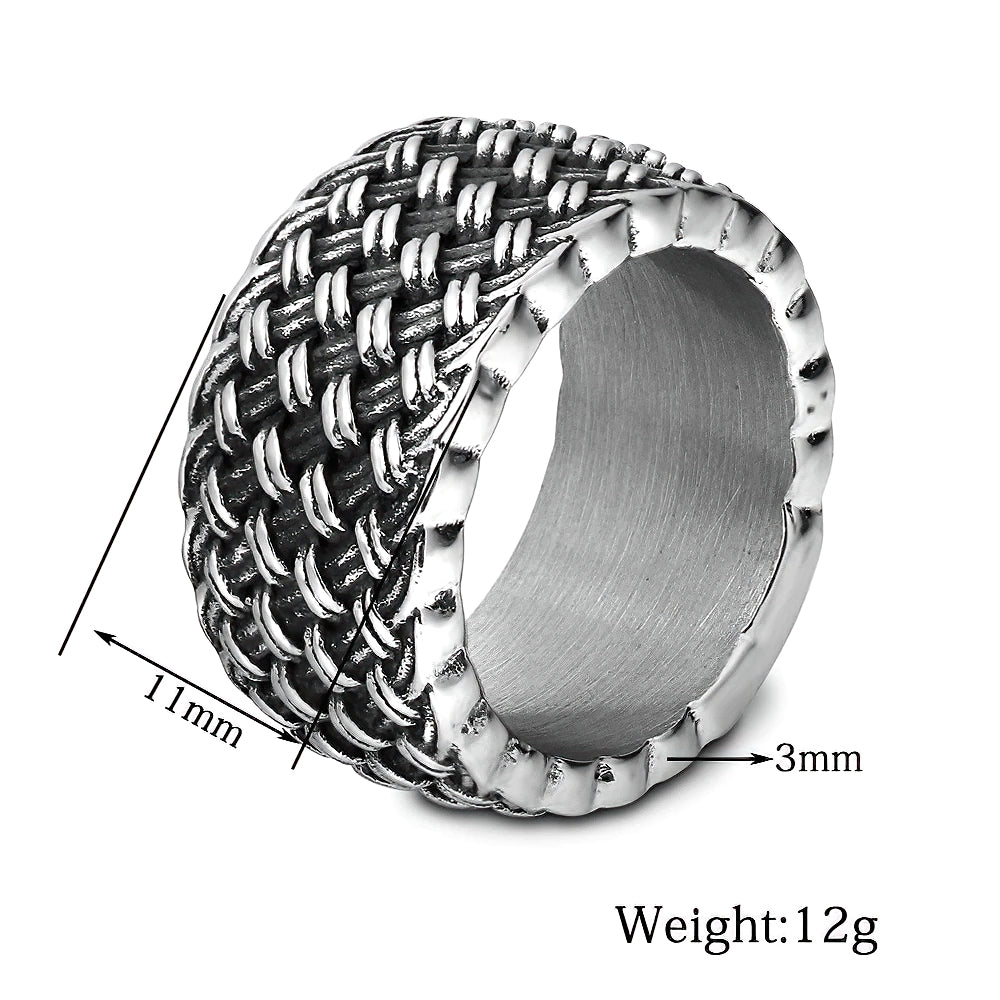 US SALE of Gothic Style Stainless Steel Interwoven Ring / Vintage Finger Jewelry
