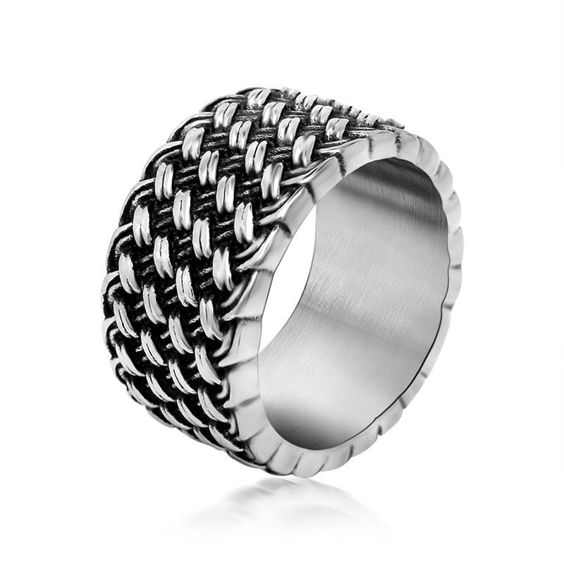US SALE of Gothic Style Stainless Steel Interwoven Ring / Vintage Finger Jewelry