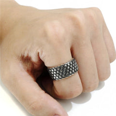 US SALE of Gothic Style Stainless Steel Interwoven Ring / Vintage Finger Jewelry