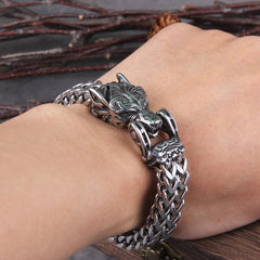 Ancestral Wolf Bracelet in Stainless Steel